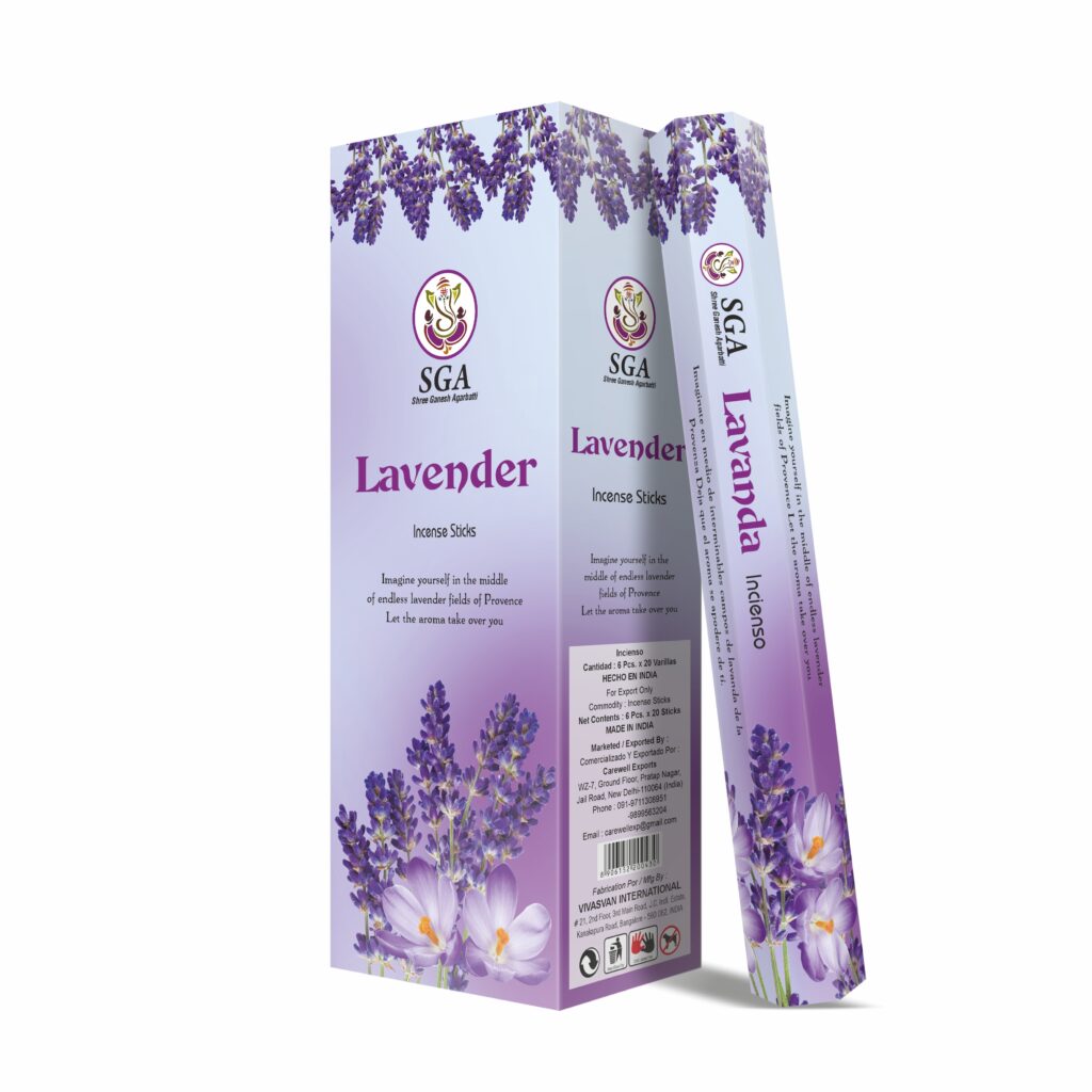 incienso de lavanda SGA floral relajante 20 varillas