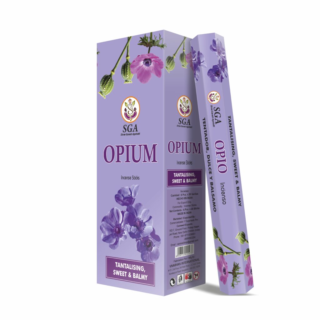 incienso opium SGA floral exótico intoxicante pack 20 varillas