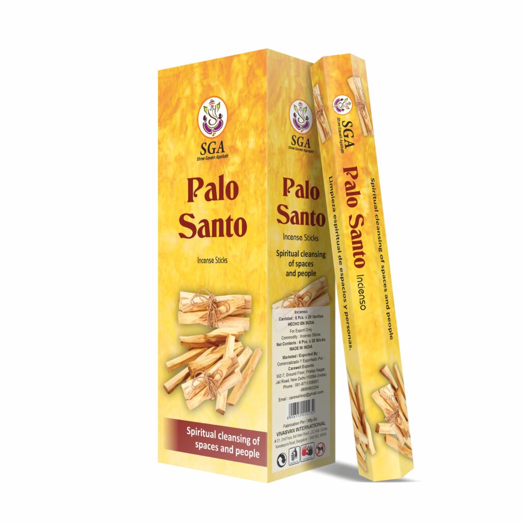 incienso de palo santo SGA purificante aroma cítrico 20 varillas